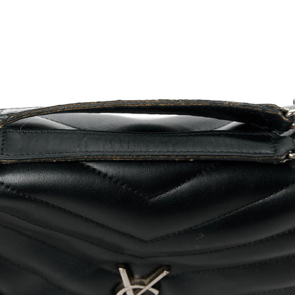 Saint Laurent Calfskin Y Quilted Monogram Medium Loulou Chain Satchel Black 14 of 15