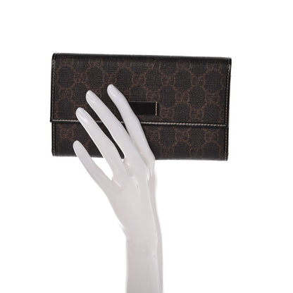 Gucci GG Supreme Monogram Joy Continental Snap Oranizer Wallet Dark Brown 2 of 9