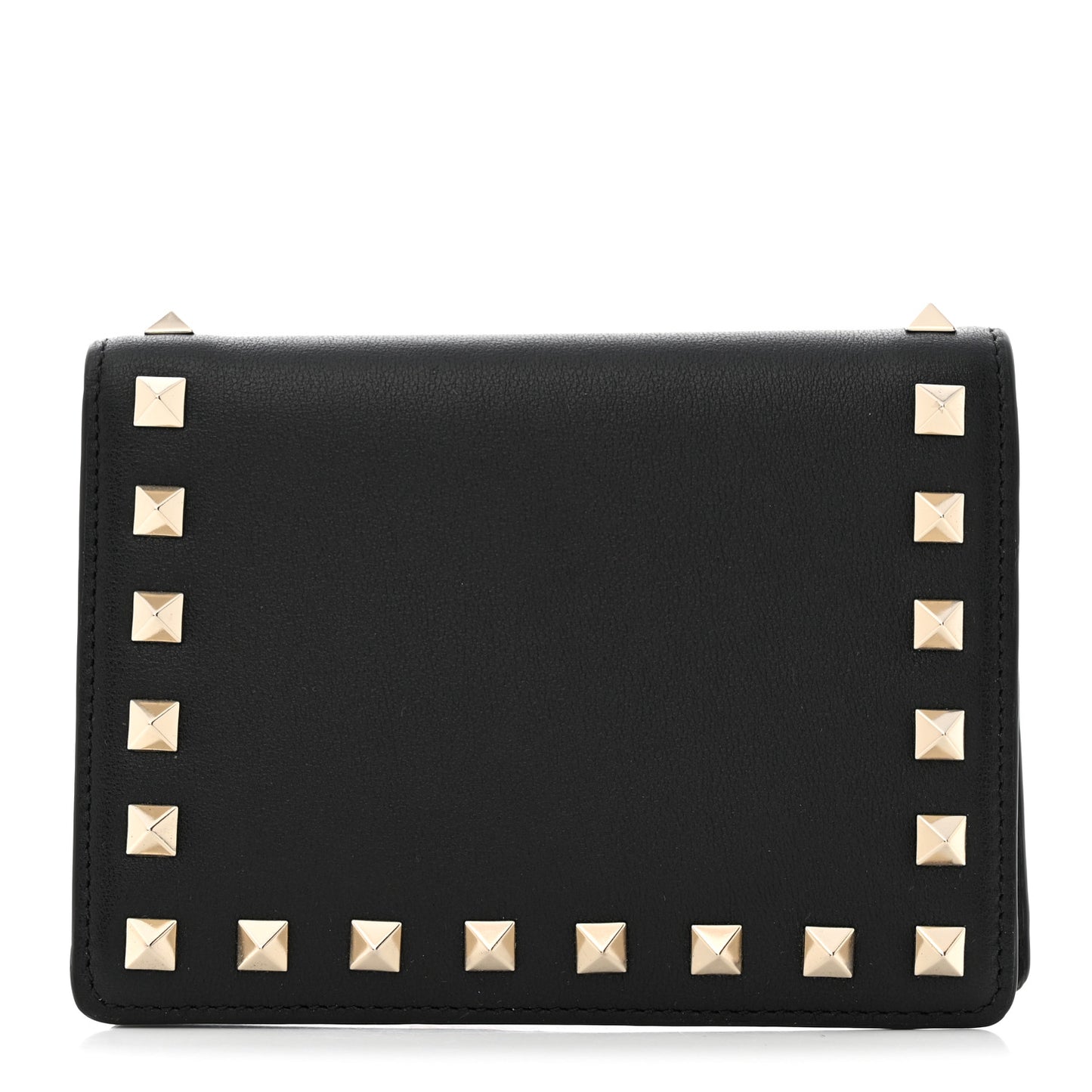 Vitello Rockstud Passport Holder Black