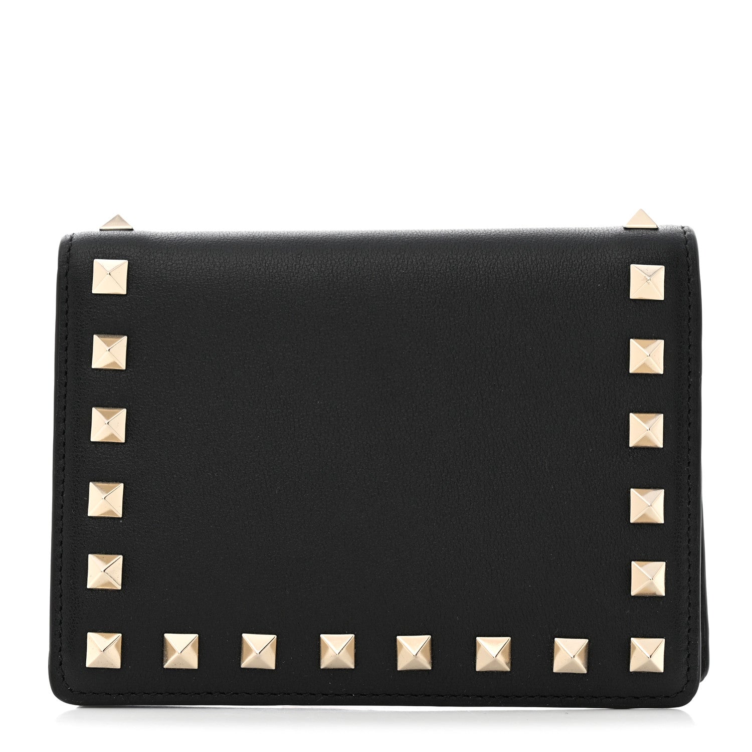Valentino Garavani Vitello Rockstud Passport Holder Black 1 of 7