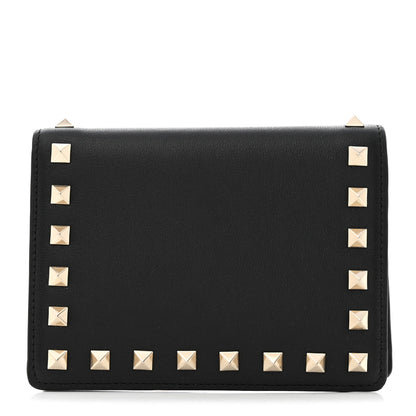 Valentino Garavani Vitello Rockstud Passport Holder Black 1 of 7