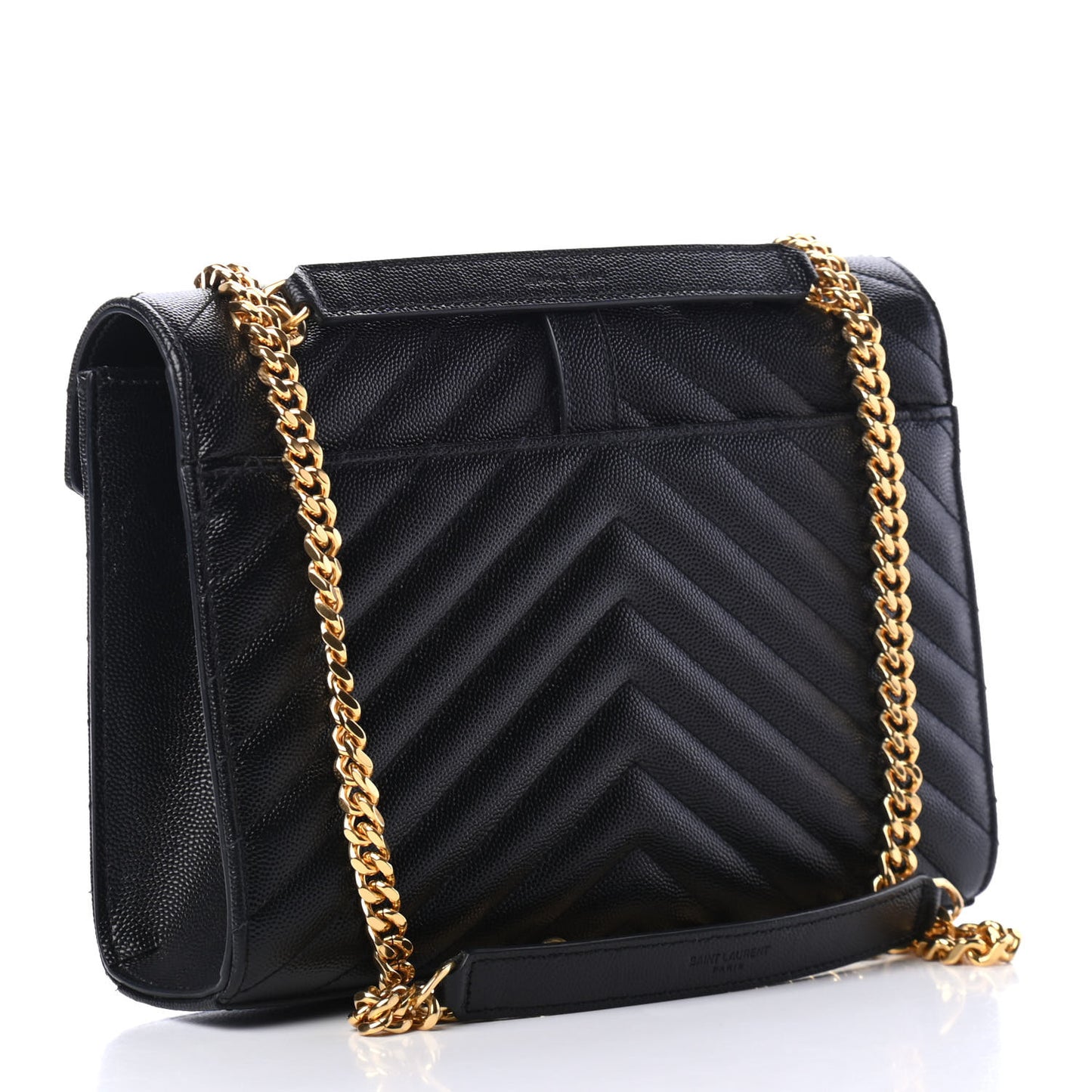 Grain De Poudre Matelasse Chevron Medium Monogram Satchel Black