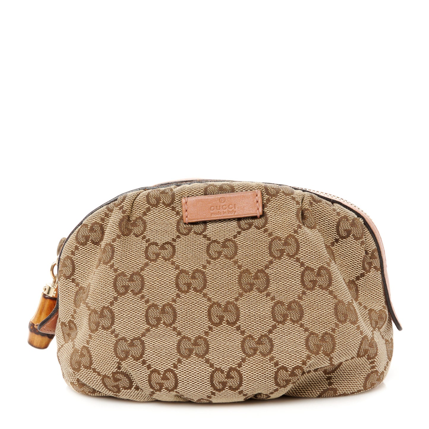 Monogram Medium Bamboo Cosmetic Case Dark Beige