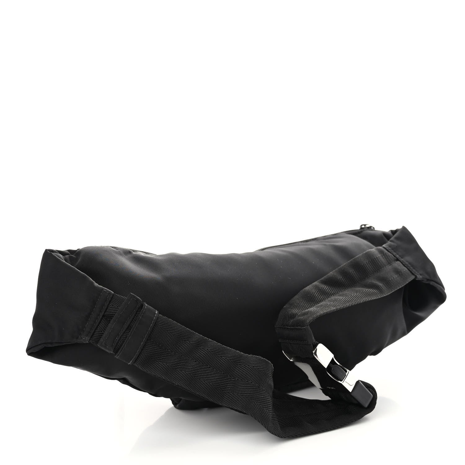 Prada Tessuto Nylon Double Pocket Belt Bag Black 3 of 10