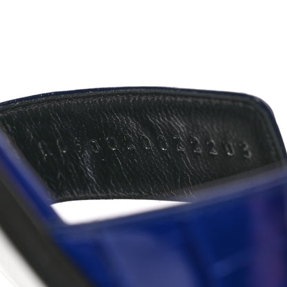 Hermes Shiny Alligator Oran Sandals 40 Bleu Electrique 9 of 10