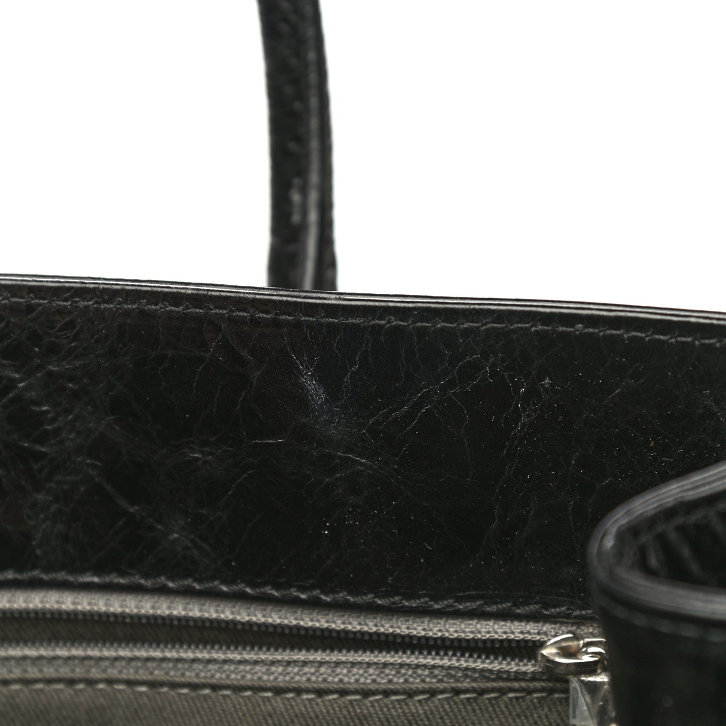 Glazed Calfskin Quilted Large New Portobello Tote Black