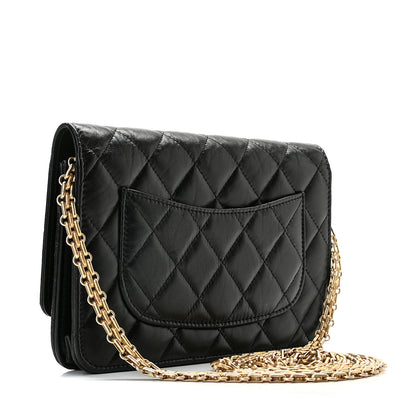 Chanel Aged Calfskin Quilted Reissue Wallet On Chain WOC Black 3 of 12