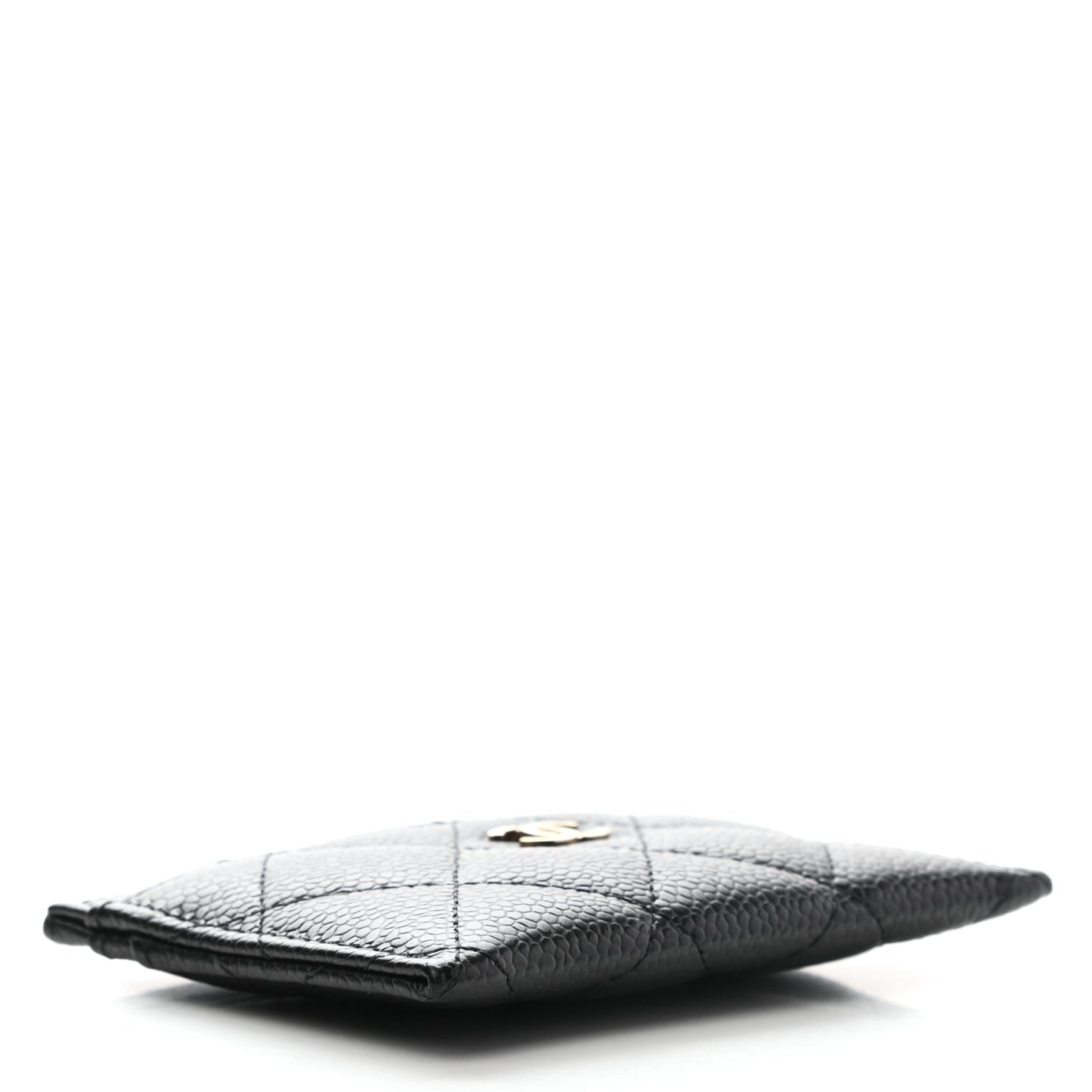 Caviar Quilted Card Holder Black
