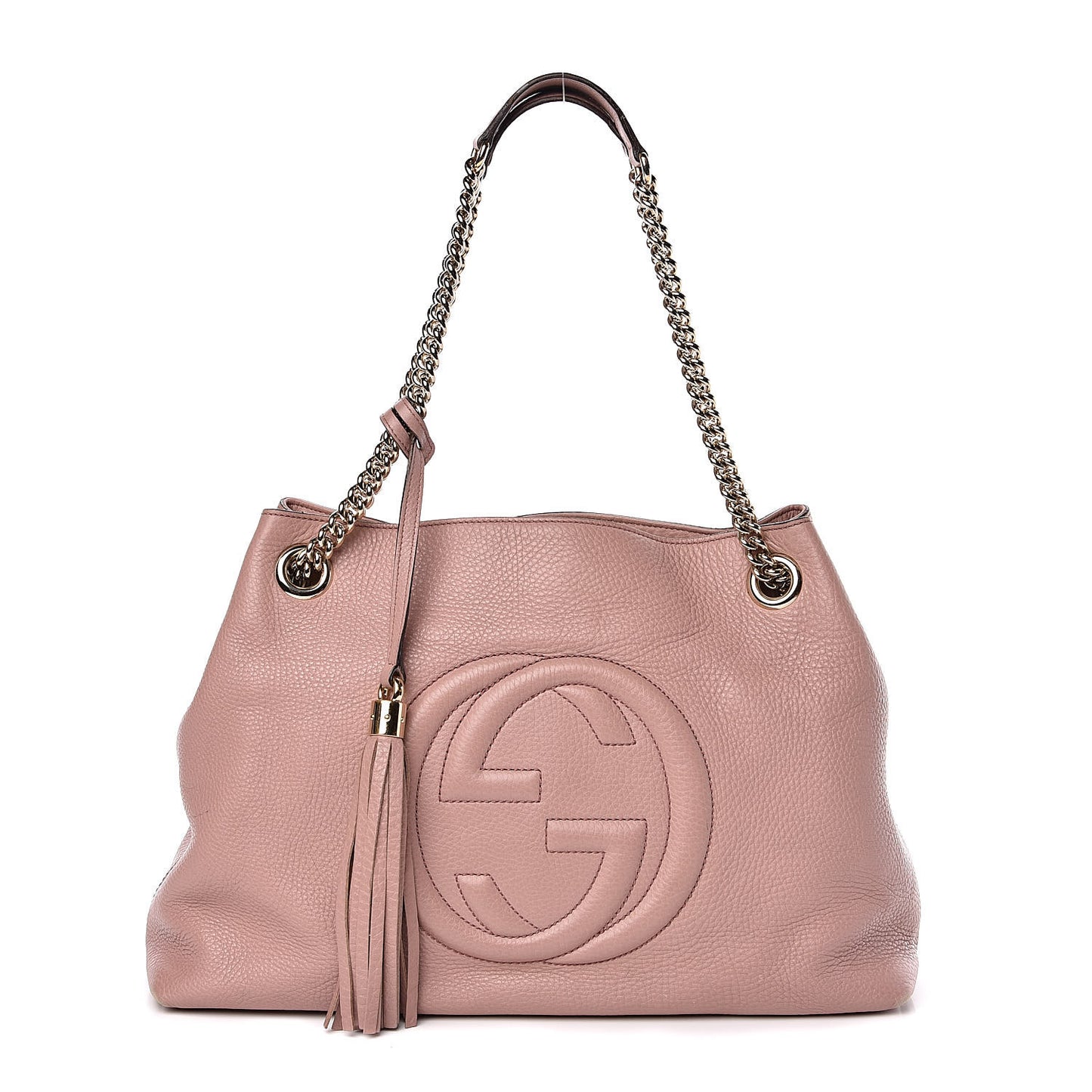 Pebbled Calfskin Medium Soho Chain Shoulder Bag Dark Cipria