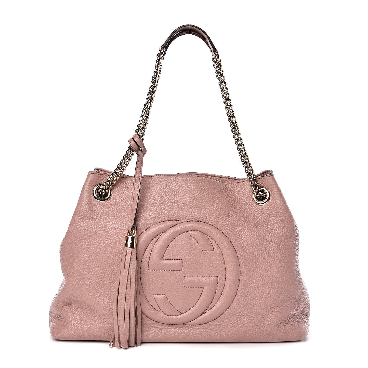 Gucci Pebbled Calfskin Medium Soho Chain Shoulder Bag Dark Cipria 1 of 18