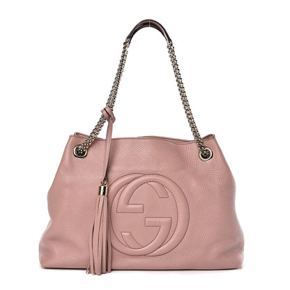 Gucci Pebbled Calfskin Medium Soho Chain Shoulder Bag Dark Cipria 1 of 18