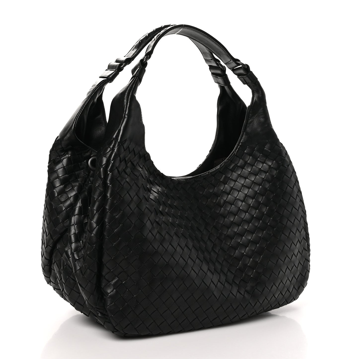 Nappa Intrecciato Medium Campana Hobo Black