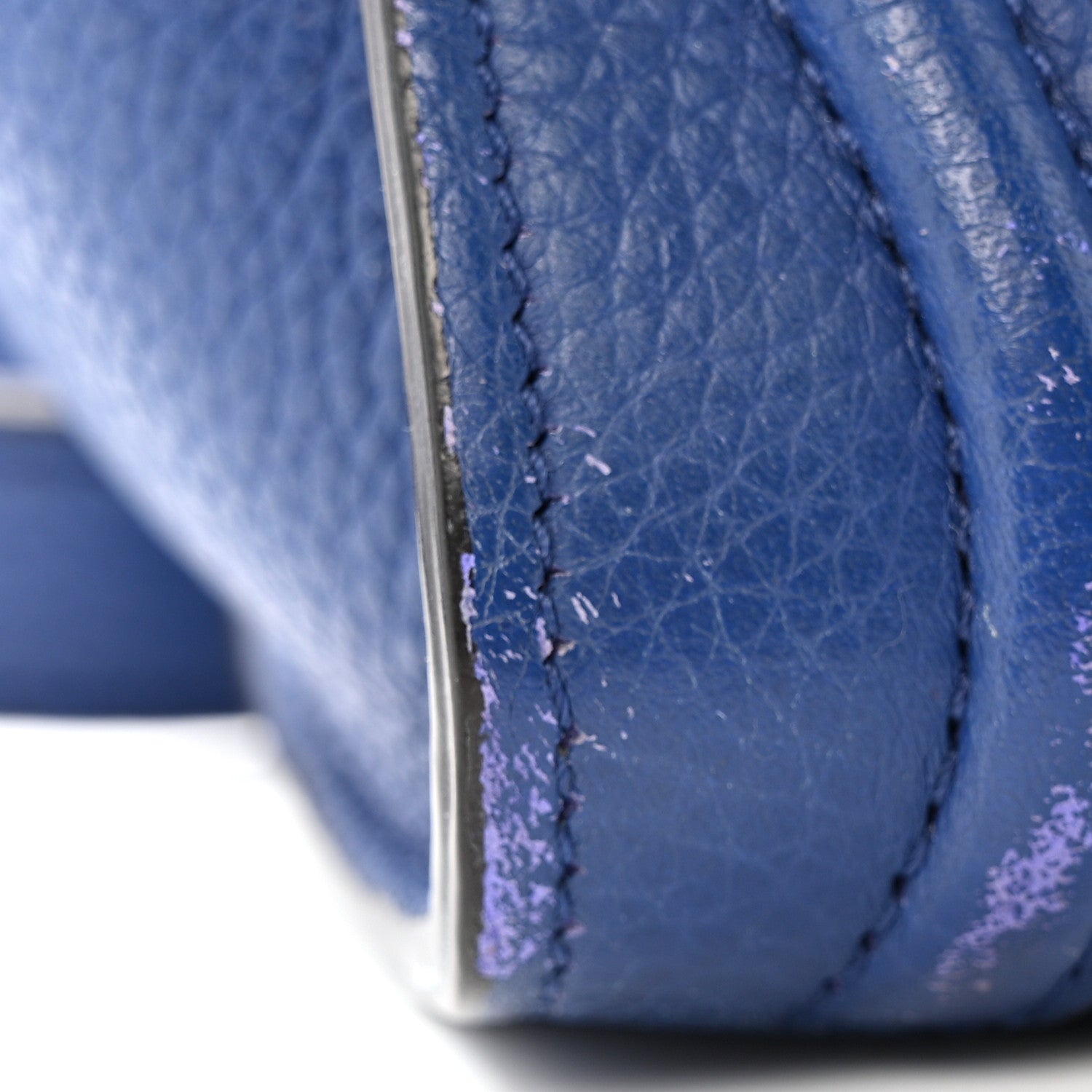 Celine Drummed Calfskin Nano Luggage Indigo 13 of 13