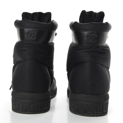 Chanel Nylon Calfskin Womens Coco Neige Short Boots 40 Black 6 of 11