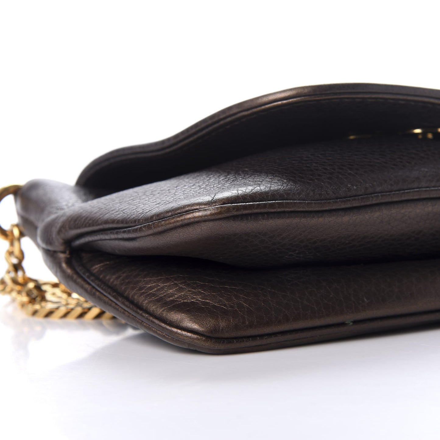 Metallic Pebbled Calfskin Small 1973 Chain Shoulder Bag Winter Leaf