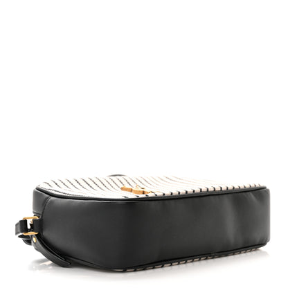 Saint Laurent Canvas Calfskin Monogram Lou Camera Bag Black Grey Cream 4 of 11