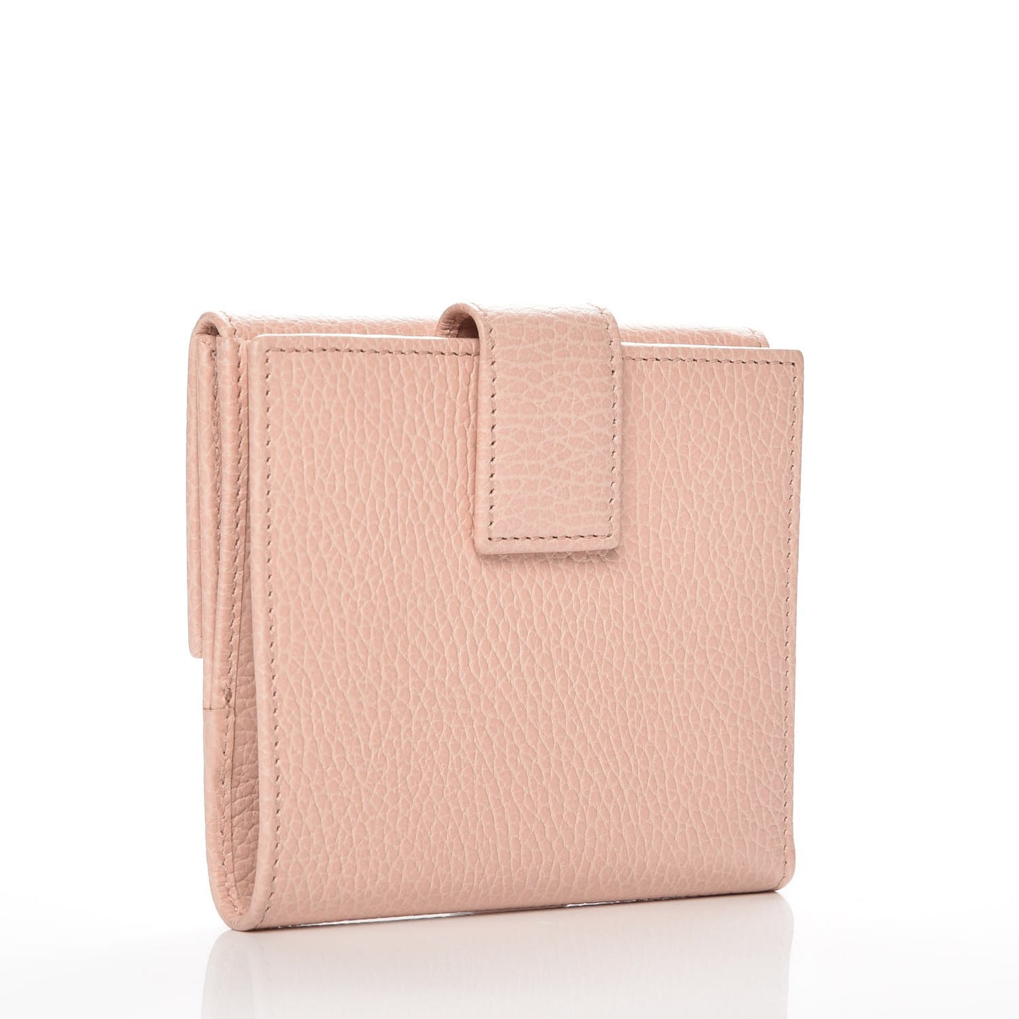 Dollar Calfskin Double G French Flap Wallet Perfect Pink