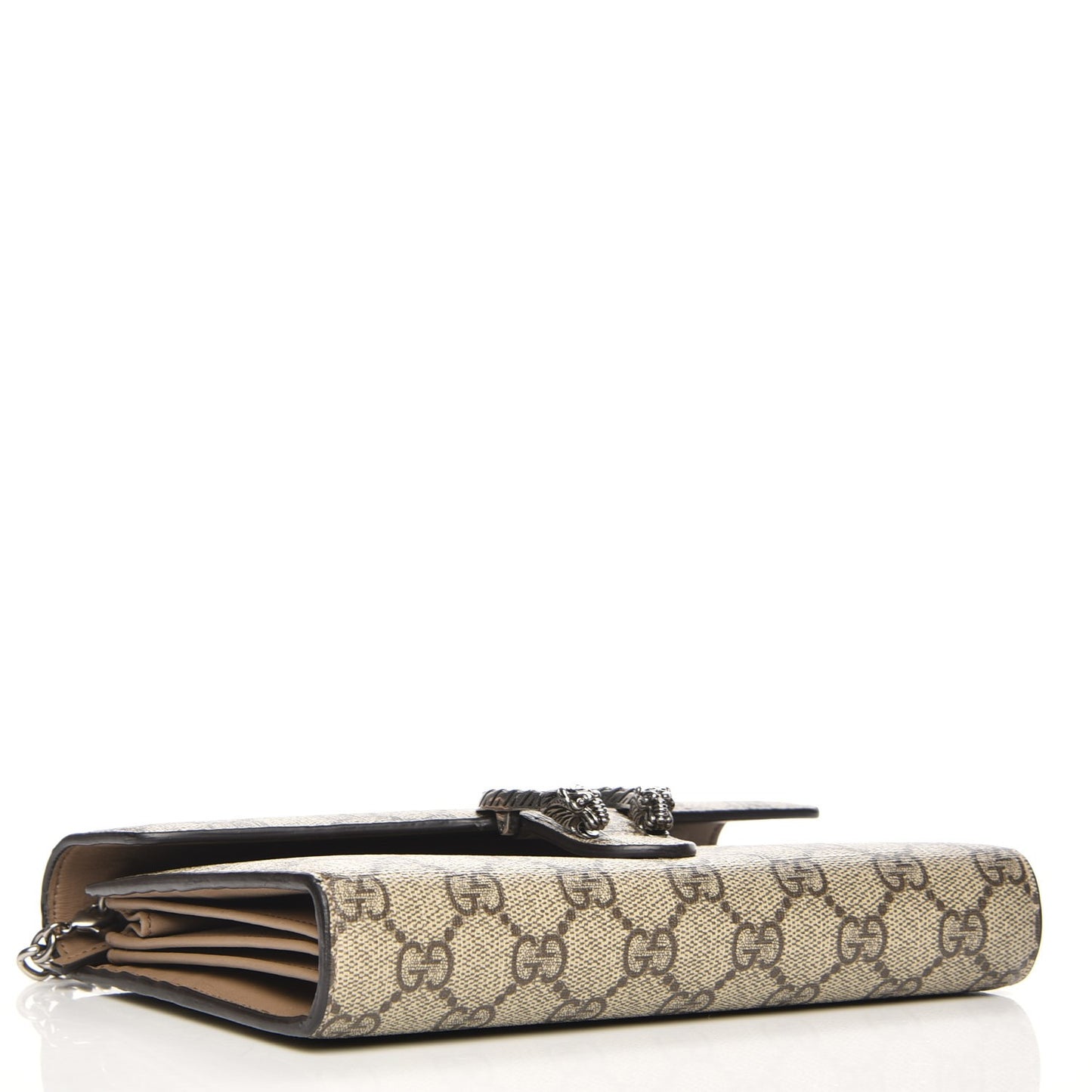 GG Supreme Monogram Mini Dionysus Chain Wallet Beige Taupe