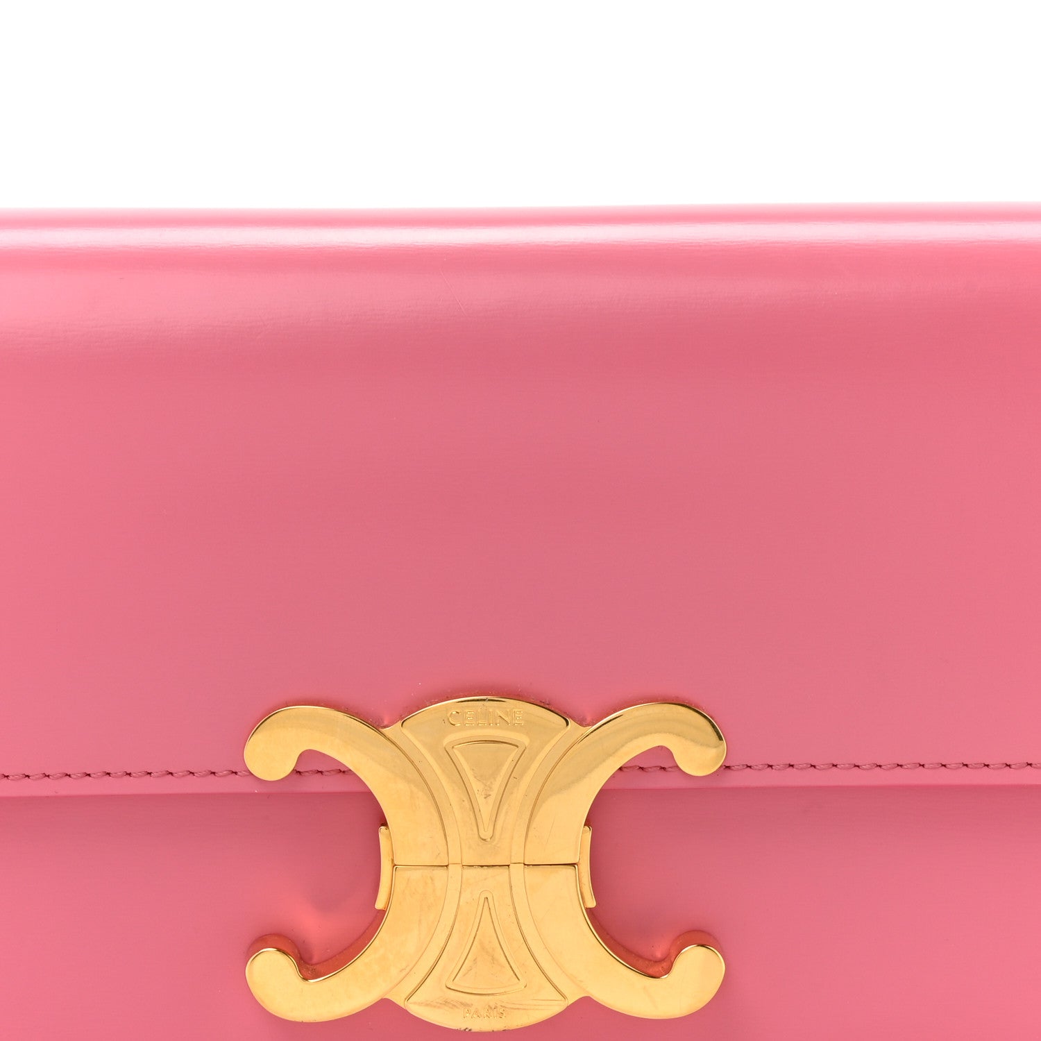 Celine Shiny Calfskin Triomphe Flamingo 8 of 14