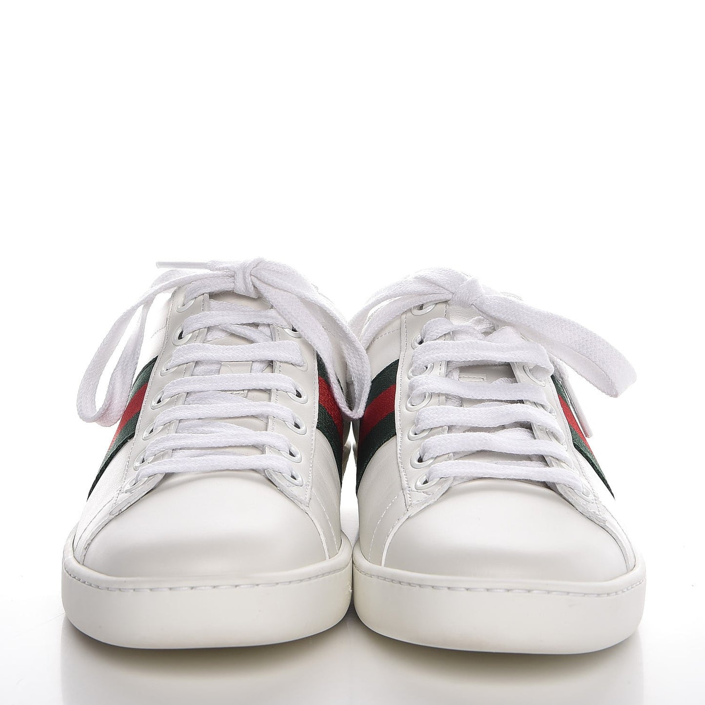 Calfskin Crocodile Web Ace Sneakers 35.5 White Green