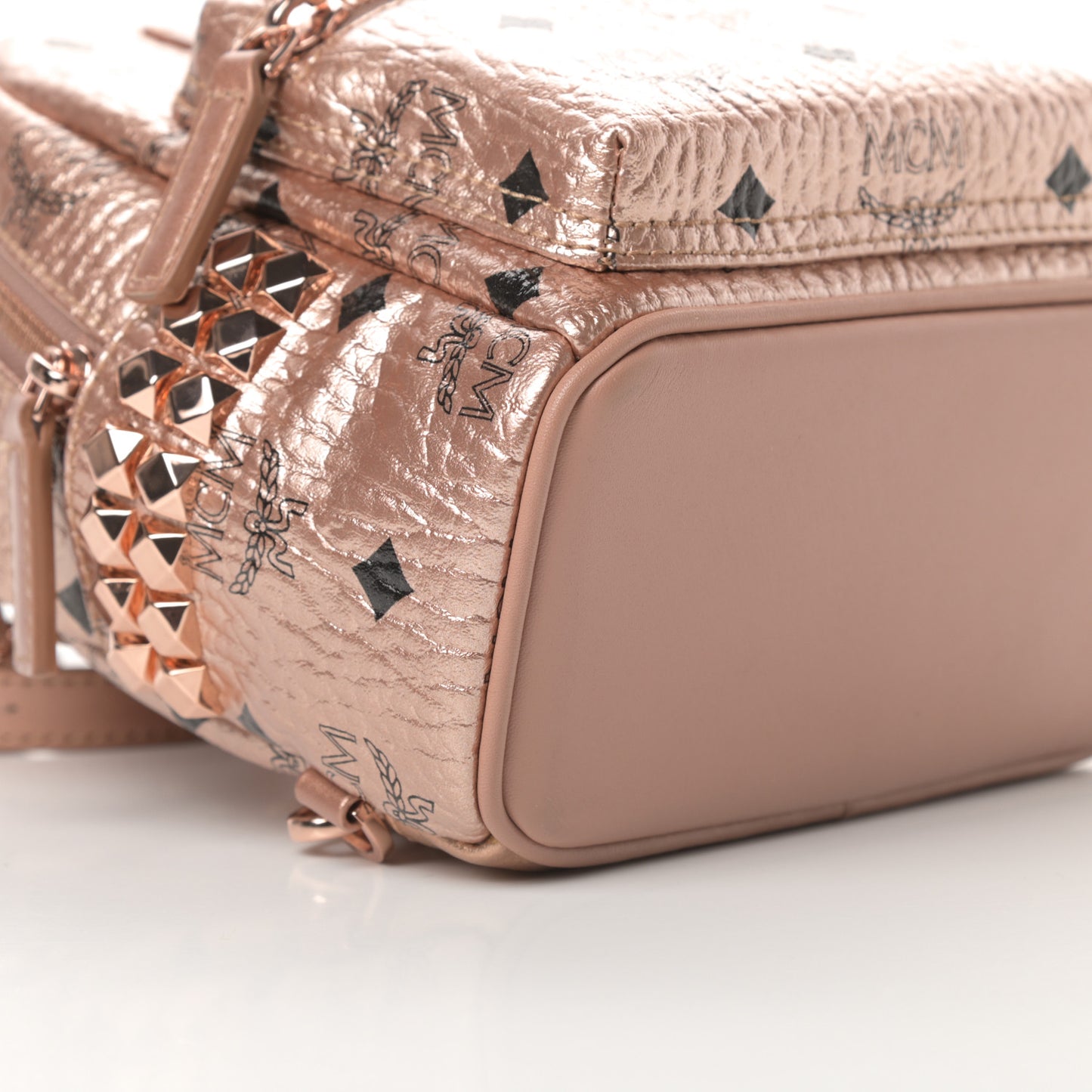 Metallic Visetos Studded X-Mini Bebe Boo Backpack Champagne Gold