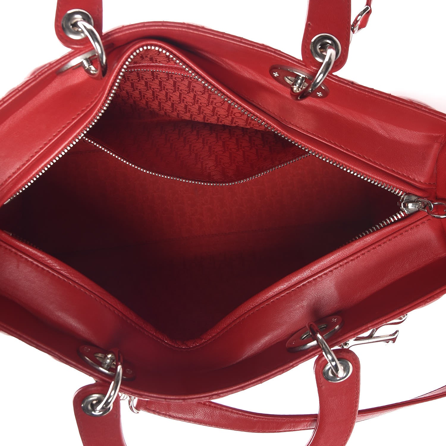 Christian Dior Lambskin Cannage Large Lady Dior Red 5 of 14