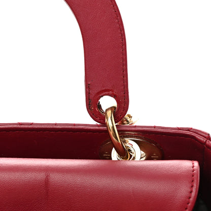 Christian Dior Lambskin Cannage Small Lucky Badges My Lady Dior Red 13 of 17