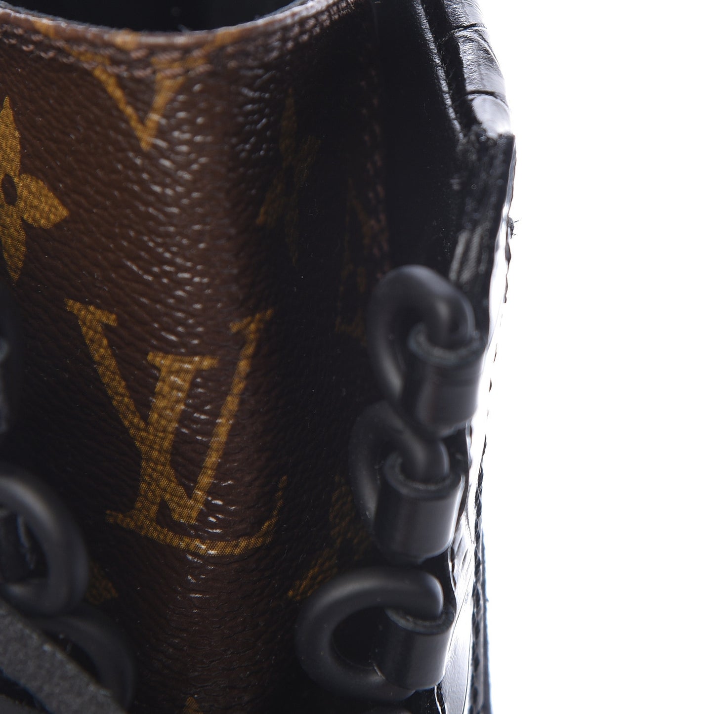 Suede Calfskin Monogram Laureate Platform Desert Boots 36 Black