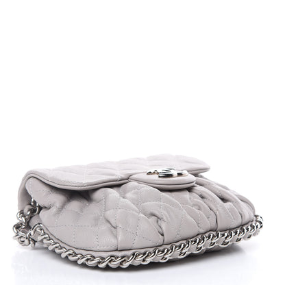 Chanel Washed Lambskin Quilted Mini Chain Around Messenger Grey 4 of 10