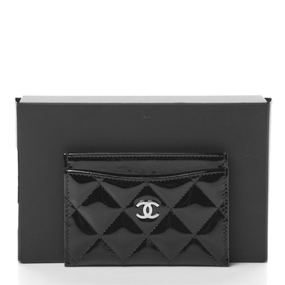 Chanel Patent Calfskin Quilted Card Holder Black 9 of 9