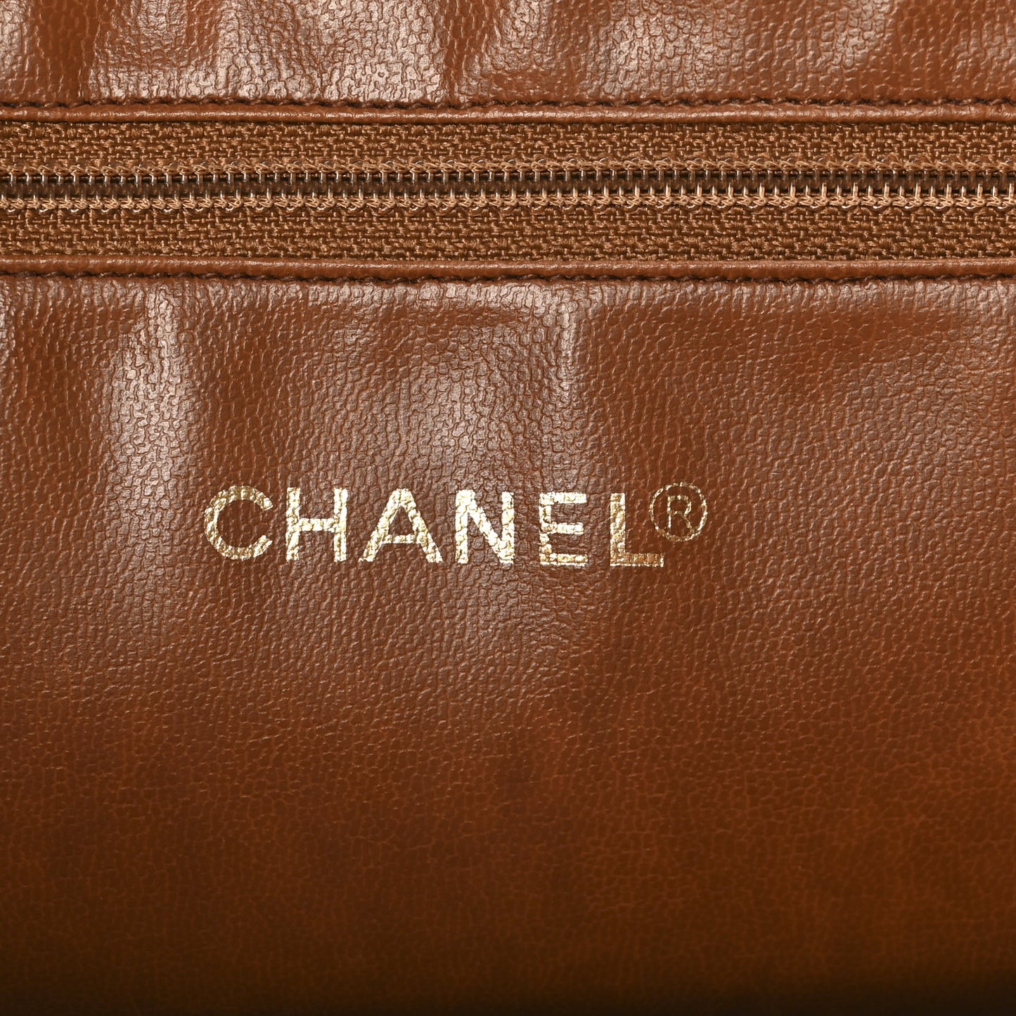 Calfskin CC Bucket Shoulder Bag Brown