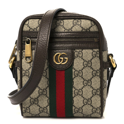 Gucci GG Supreme Monogram Web Mini Ophidia Messenger Brown 1 of 11
