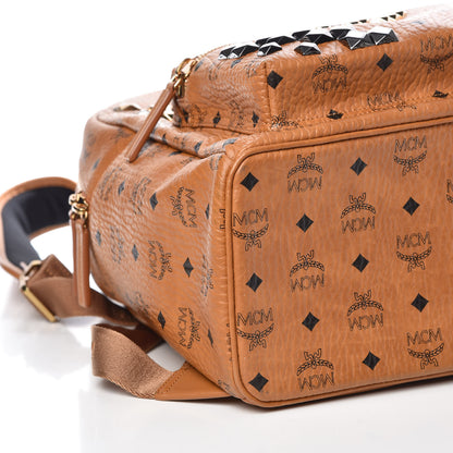 MCM Visetos Studded Medium Stark M Backpack Cognac 9 of 12