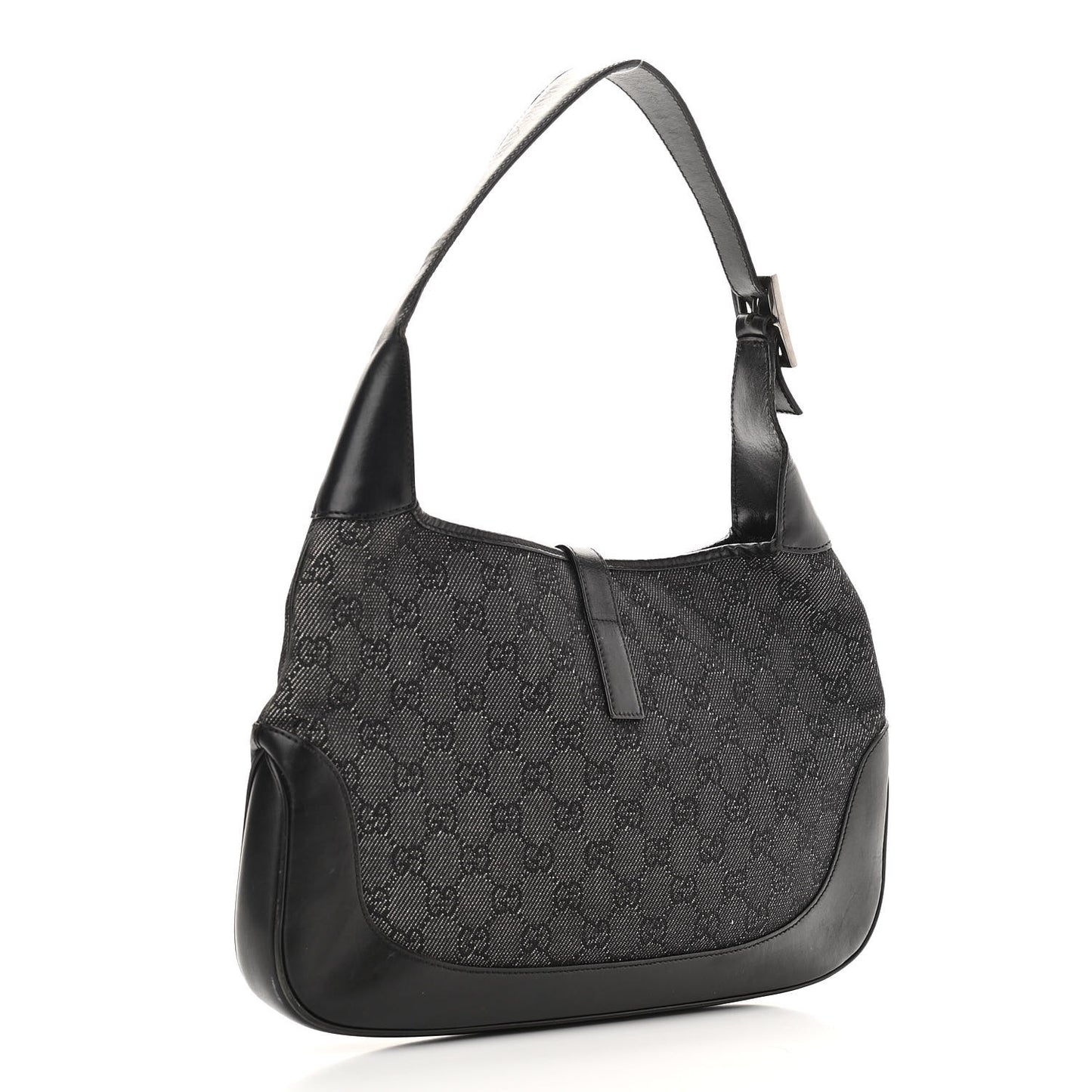 Denim Monogram Small Jackie O Hobo Black