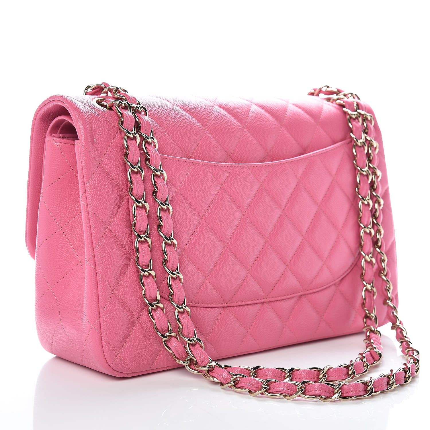 Chanel Caviar Quilted Jumbo Double Flap Pink 3 of 9