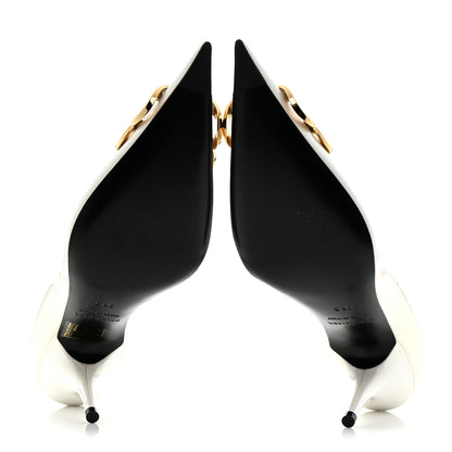 Balenciaga Patent BB Square Knife Pointed Toe Pump 36.5 White 6 of 10