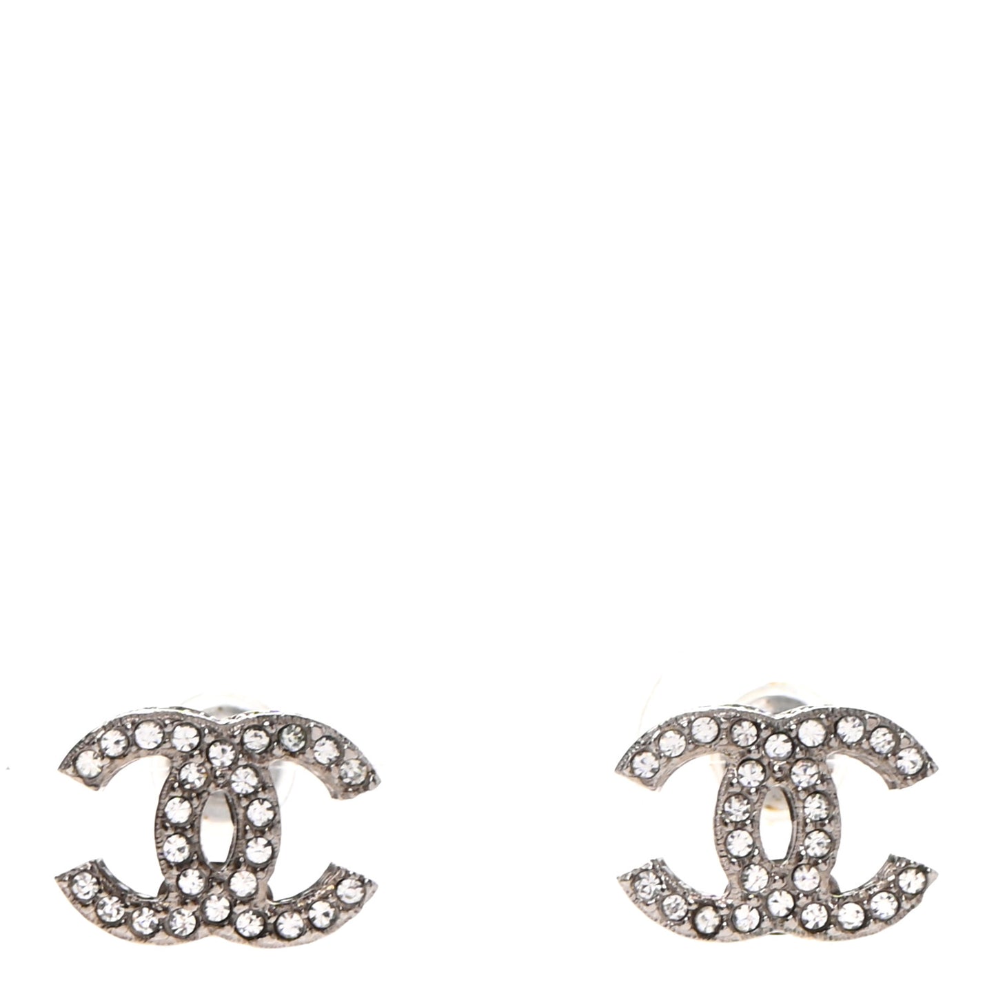 Crystal CC Earrings Silver
