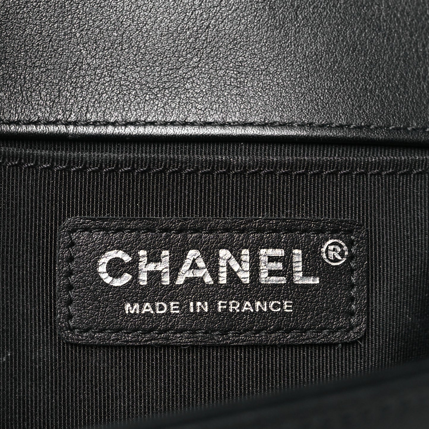 Calfskin Chevron Quilted Medium Boy Flap Black