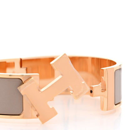 Hermes Enamel Wide Clic Clac H Bracelet GM Marron Glace 5 of 6