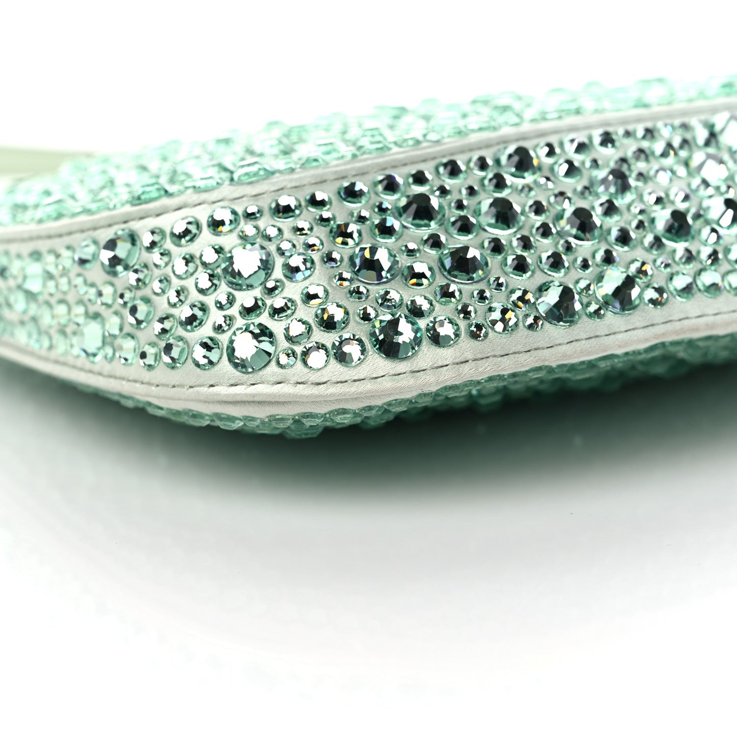 Satin Crystal Cleo Adjustable Strap Shoulder Bag Acqua