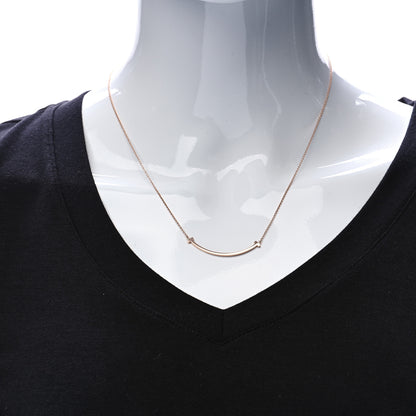 Tiffany 18K Rose Gold Small T Smile Pendant Necklace 2 of 6