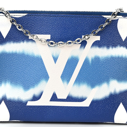 Louis Vuitton Monogram Giant Escale Double Zip Pochette Blue 9 of 11