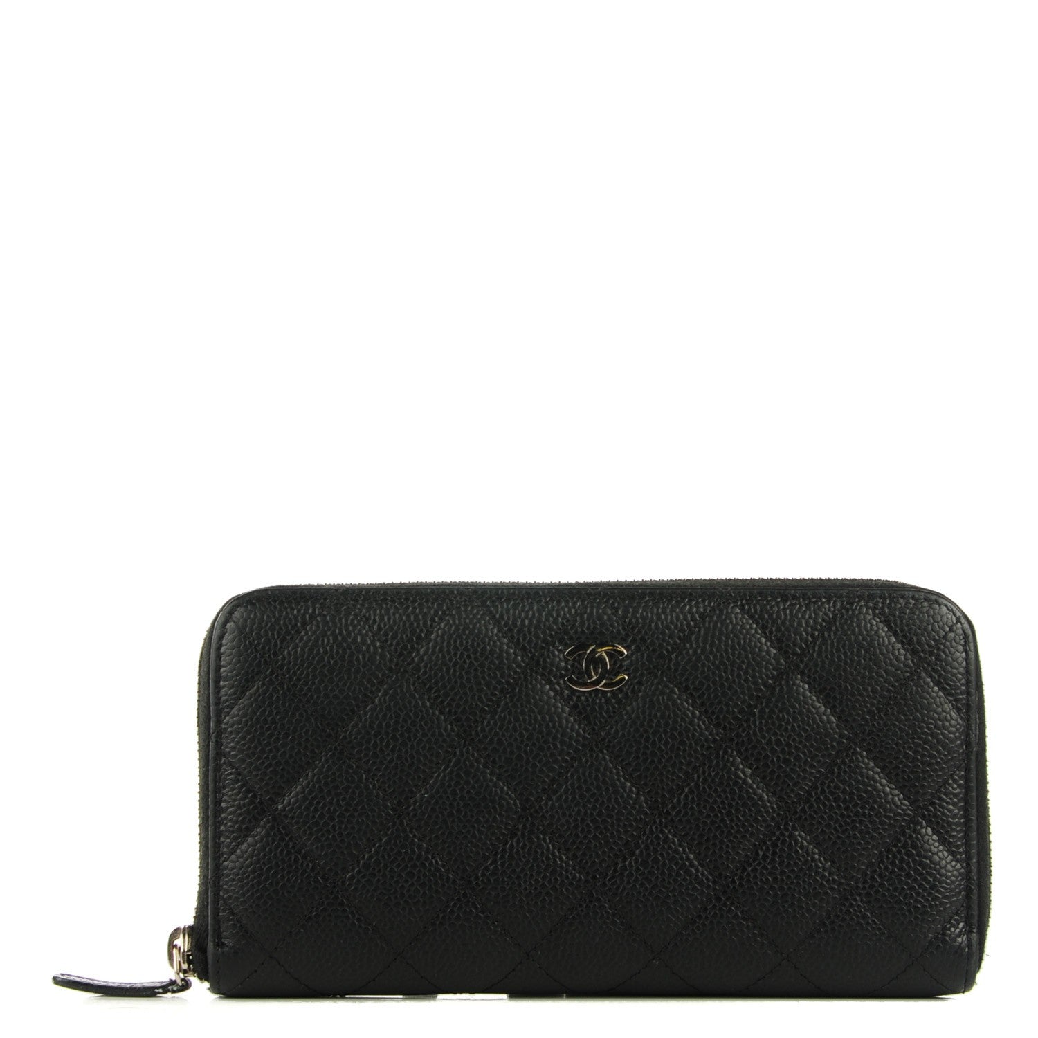 Chanel Caviar Quilted Large Gusset Zip Around Wallet Black 1 of 9