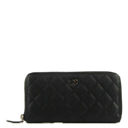 Chanel Caviar Quilted Large Gusset Zip Around Wallet Black 1 of 9