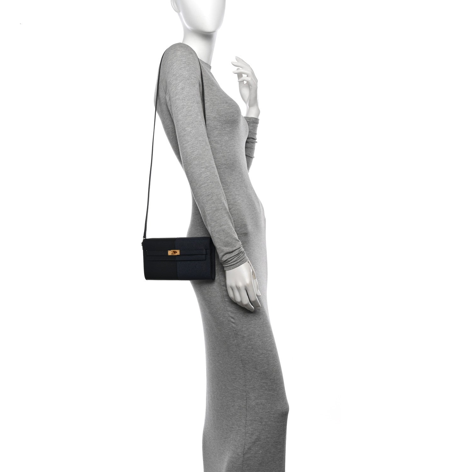 Hermes Epsom Casaque Kelly Wallet To Go Black Bleu Indigo Bleu Frida 2 of 12