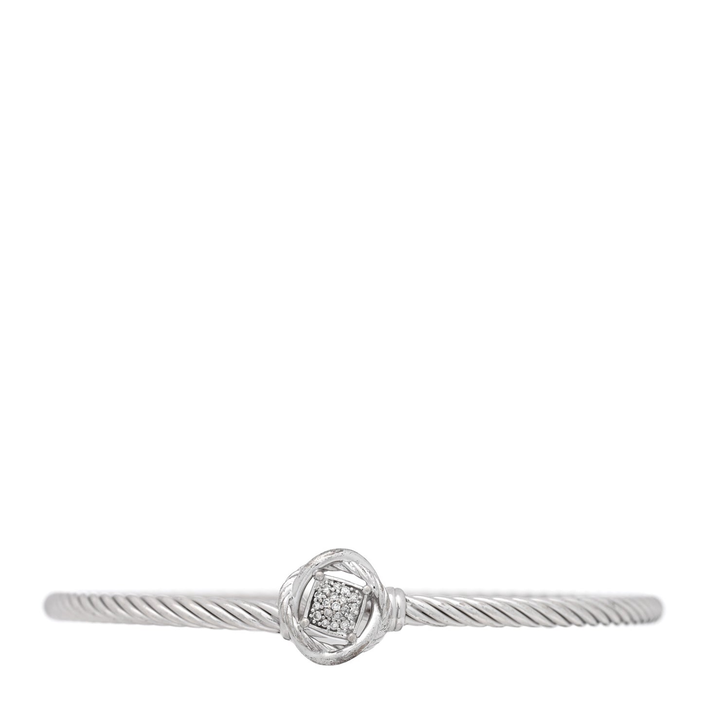 Sterling Silver Diamond 3mm Infinity Bracelet