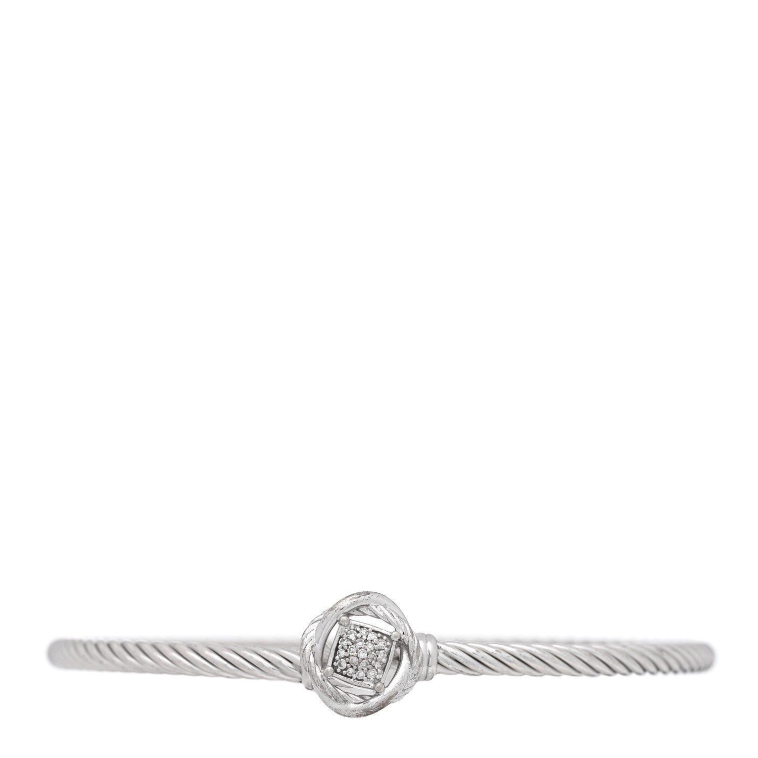 David Yurman Sterling Silver Diamond 3mm Infinity Bracelet 1 of 3