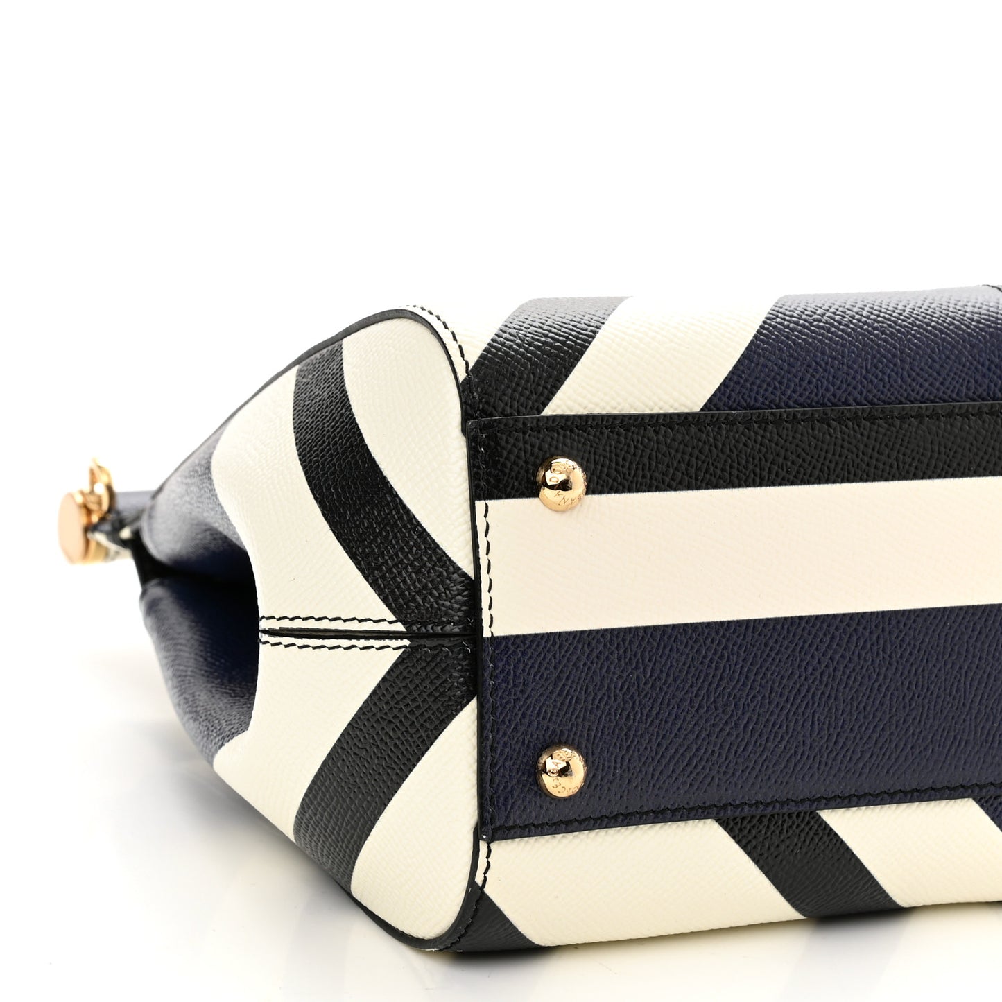 Dauphine Chevron Striped Medium Miss Sicily Satchel Blue