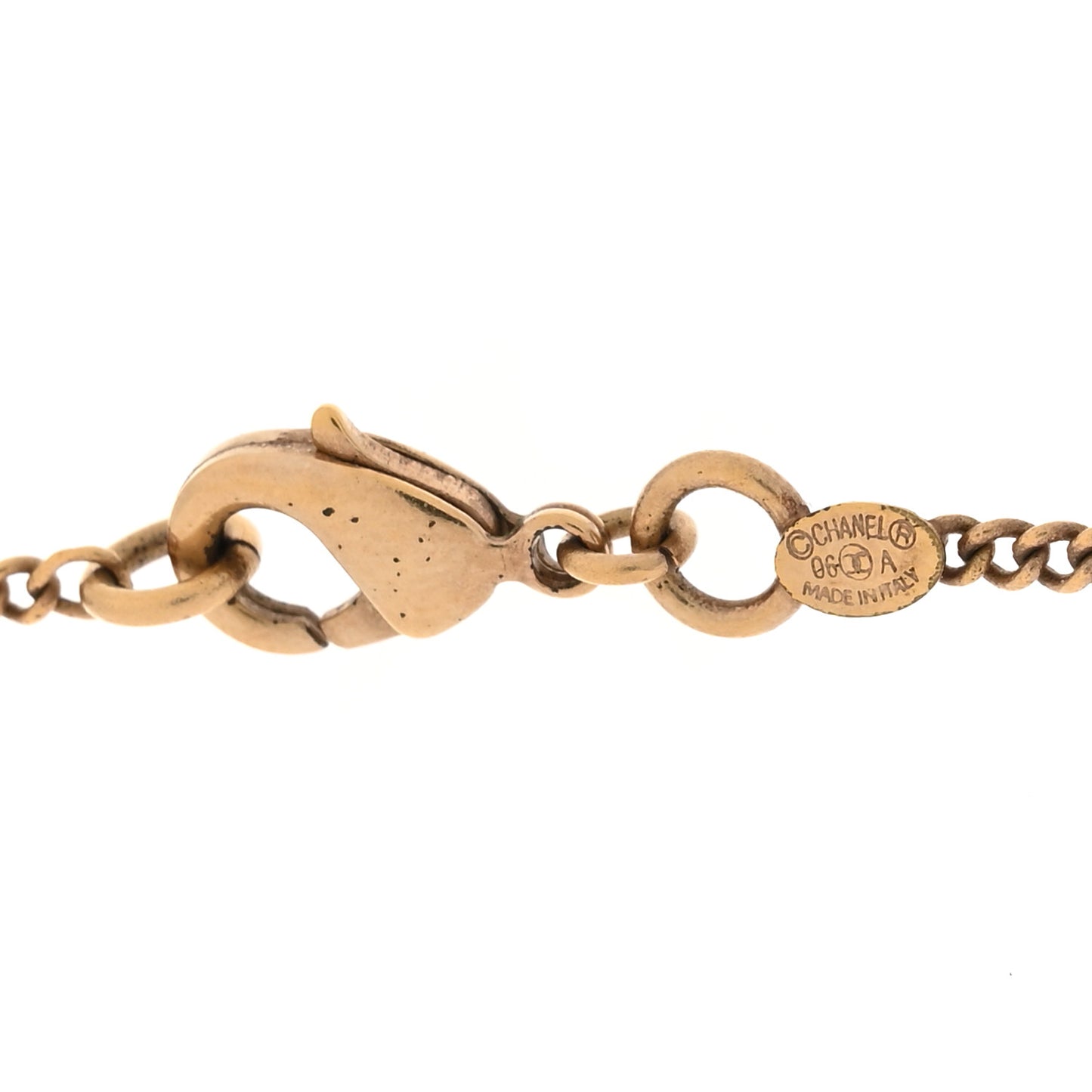 Crystal CC Necklace Light Gold Multicolor