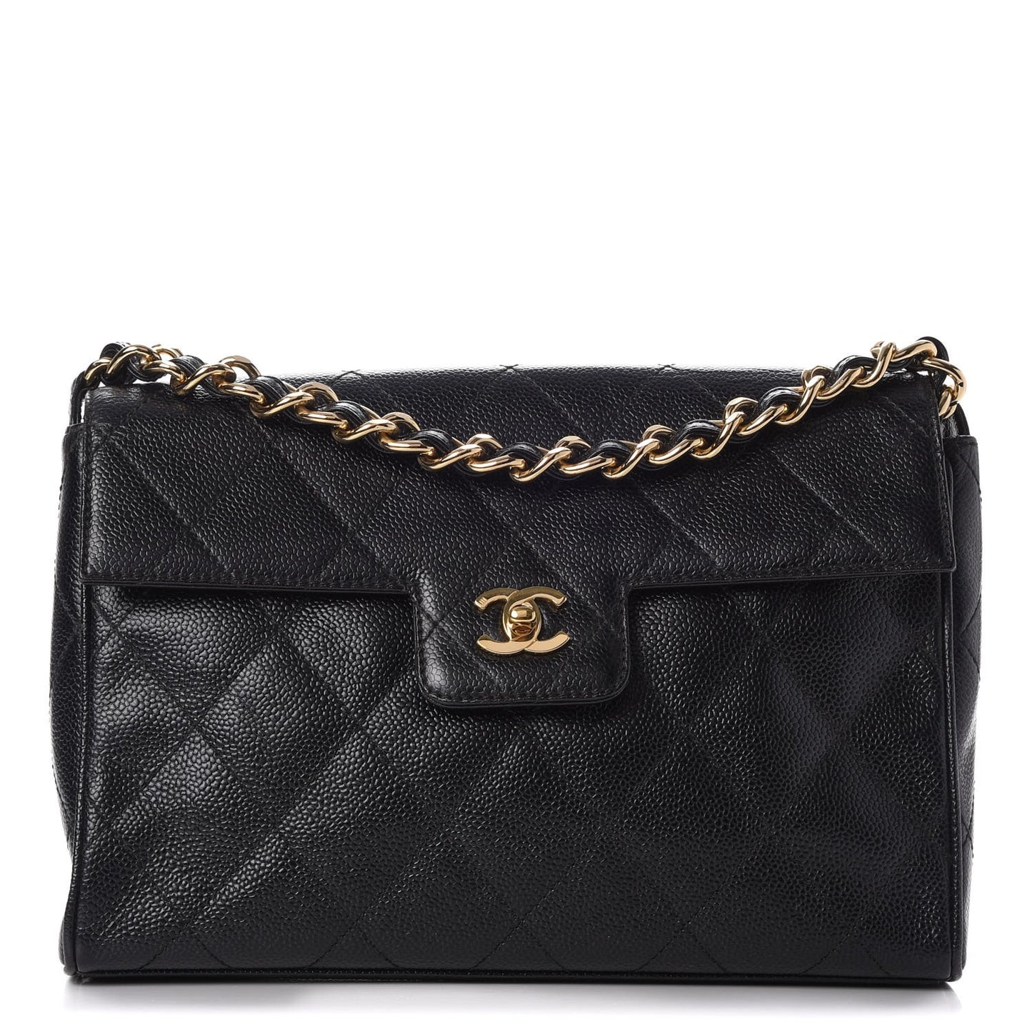Caviar Quilted Medium Single Flap Black